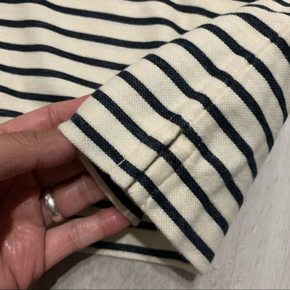 Madewell Striped Lace Front Cream Top Sz S - Picture 7 of 8